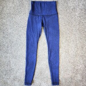 Lululemon Leggings | Womens 6 High Rise | Blue Speckled | Gym Workout Yoga | ECU
